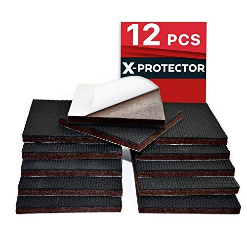 Patin antiderapant X-PROTECTOR - Patin caoutchouc haut de gamme - 12 pcs 75mm - Tampon caoutchouc - Patins caoutchouc - Patins antidérapants - Protégez votre plancher avec patin antidérapant!