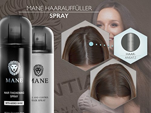 Mane Haarauffüller & Ansatzkaschier Spray zur Haarverdichtung 200ml, Schwarz – Black - 3