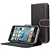 Price comparison product image Snugg iPhone 5/5s Case, Black Leather iPhone 5/5s Flip Case [Lifetime Guarantee] Premium Wallet Phone Cover with Card Slots for Apple iPhone 5/5s