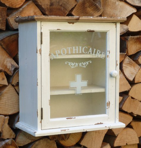 Apothekerschrank Wandschrank für Medizin in Shabby Chic Stil - 32x36x18 cm