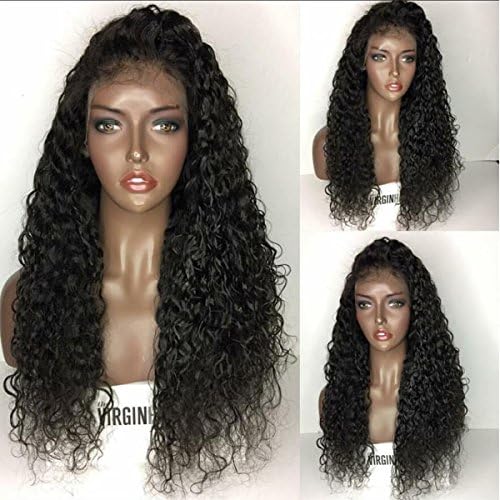 Jolitime Hair Loose Curly Lace Front Human Hair Wigs Deep Curly Full Lace Wigs Natural Black Color With Natural Hairline (24inch full lace wig 180density)