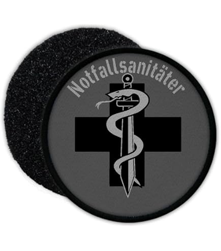 Copytec Patch Für Notfallsanitäter – Totenkopf-Motiv Mit Lebenslinie, Klett-Version, 75 Mm