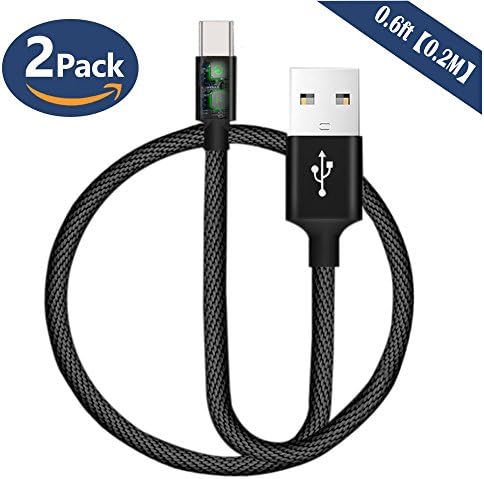 USB C Cable Zedela CableCreation (2-Pack 0.2M) Braided Type C (USB-C) to standard USB A Cable Nexus 6P/5X, Pixel C，ChromeBook Pixel, Lumia 950/ 950XL, Apple New Macbook 12 Inch, Nokia N1, and Other Type-C Supported Devices(Black)