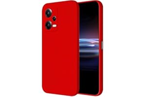 HONLEN Funda Compatible para Redmi Note 12 Pro 5G Case, (6.67" Inches) Líquida TPU Silicona Cover con Anti-Rasguño, Cáscara Suave Cubierta Rojo Chino