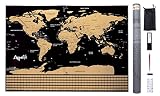 MÚLTIPLES UTILIDADES - Es el Regalo Perfecto para Viajeros, Aventureros y Exploradores del Mundo. Puedes llevarlo en tu Equipaje de Viaje, Colocarlo como Mapa de Mesa o bien Enmarcarlo y Colgarlo en la Pared