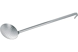 Piazza - Schiumarola in Acciaio Inox da Cucina (Diametro 10cm) con Comodo e Pratico Manico. Mestolo per Friggere Cibo e Scolapasta, Spaghetti, Noodles, Verdure