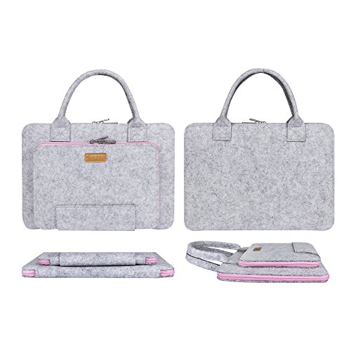 Ropch 13 3 Zoll Laptoptasche Filz Tasche H  lle Schutztasche f  r MacBook Pro  - Grau   Rosa