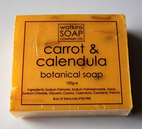 Carrot &amp; Calendula Luxurious Aromatherapy Soap Slice Handmade In UK 100g