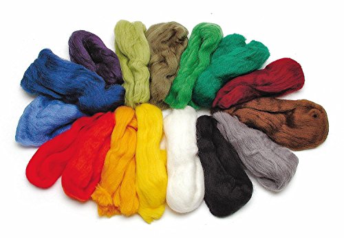Märchenwolle, 16 Farben, Merino-Schafswolle Filzwolle Filzen, 100 g