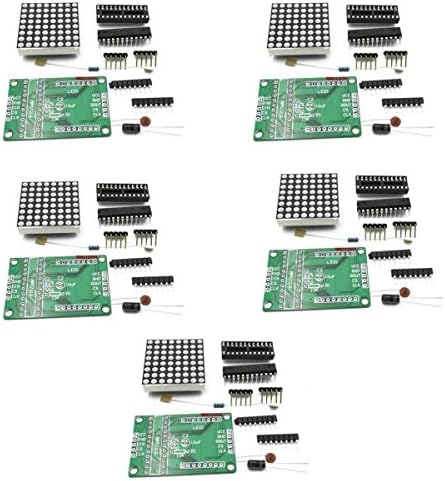5pcs 8x8 Dot Matrix LED Display Module with MAX7219 Chip Driver Kit for Microcontroller Projects from Optimus Electric