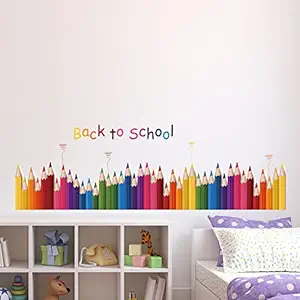 Amazon Brand - Solimo Wall Sticker for Kids Room (Pop of Colours, Ideal Size on Wall: 137 x 43 cm)