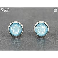 Ohrstecker Edelstahl * Cabochon - Stern - 8 mm