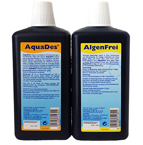 Söll Wasserpflege-Set AquaDes und Algenfrei für Pools, Schwimmbad und Planschbecken gegen Algen, Batkerien, Pilze und Sporen (AquaDes 1 l + AlgenFrei 1 l) - 2