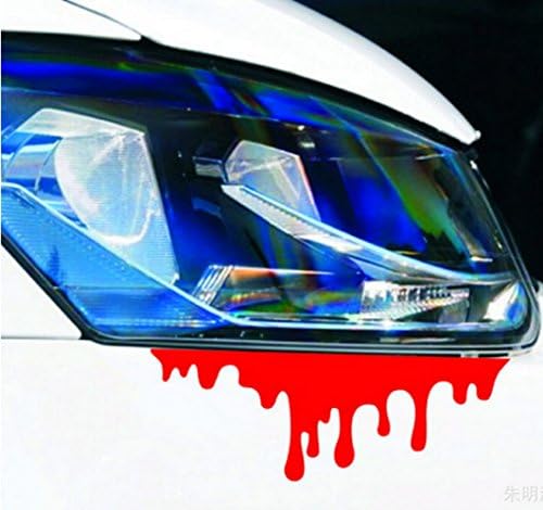 Blacknwhite 1PC Universal Red Blood Car Stickers Reflective Auto Decals Light Bumper Body Sticker for Car Covers Skateboard
