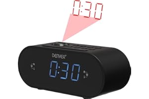 Denver CRP-717BLACK. Radio Sveglia digitale da comodino con proiettore 180°. Display LED