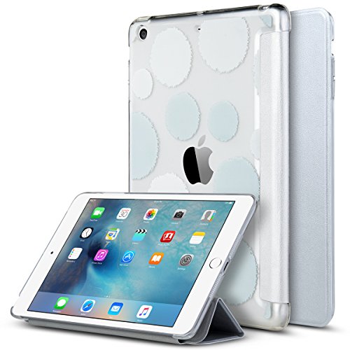 iPad Mini Case, ULAK iPad Mini 1/2/ 3 Hülle Ultra Dünn [Gemusterten Design] Wickelfalz Ledertasche mit Lichtdurchlässig Rückseite Abdeckung Schutzhülle für Apple iPad Mini 1/2/3 Auto aufwachen / Schlaf Funktion (Silber) - 9