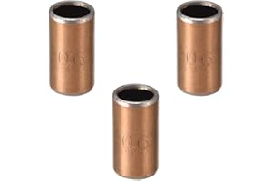 sourcing map Cuscinetti a manicotto, foro da 6 mm x 8 mm di diametro esterno x 15 mm di lunghezza, cuscinetti lisci avvolti senza olio, 3 pezzi