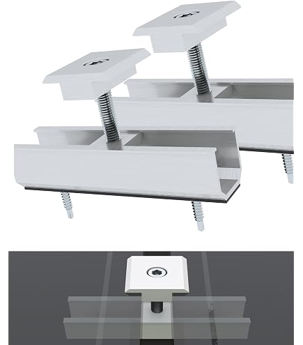 Kit De Fixation Panneau Solaire 4 Pièces Alliage Aluminium - Support Rapide Sans Vis Pour Toit, Camping Et Bateau