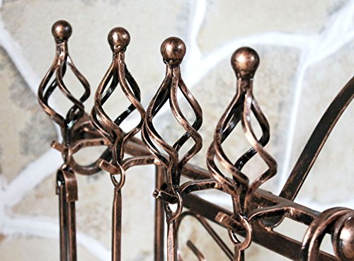 Kaminholzregal mit Kaminbesteck Art.183 Kaminholzständer 77 cm Holzkorb Kaminset - 4