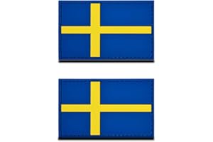 ZCKETO 2 Stück 3D PVC Rubber Schweden Flaggen Patch, Schweres Robust Material,Hakenrückseite ohne Schlaufe, Taktische Schwedisch Emblem Patch für Kleidung Taschen Rucksack Uniform Weste