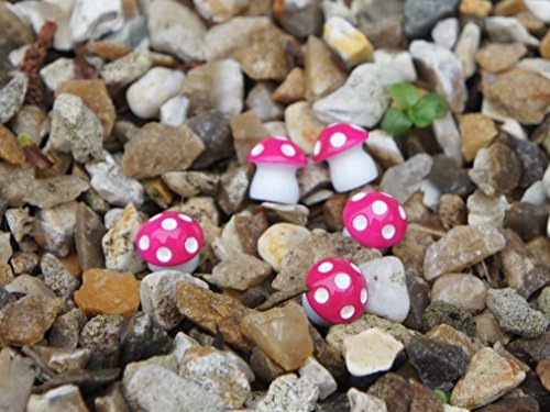 SET OF 5 MAGICAL TOADSTOOLS FOR FAIRY GARDEN OR HOME PLACE IN YOUR FAIRY GARDEN (PINK)