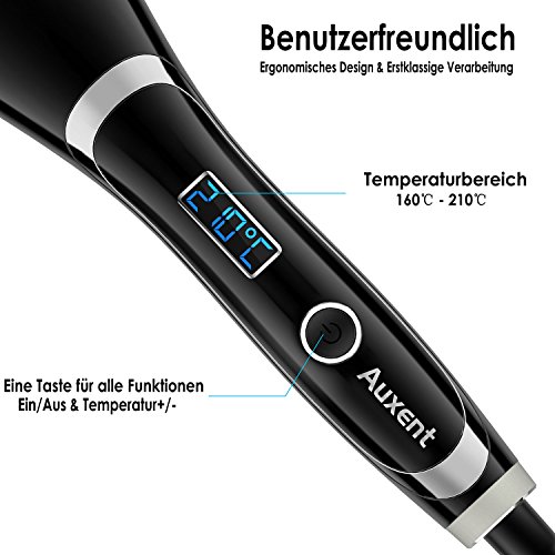 Auxent Ionen Glättungsbürste, Keramik Haarglätter Bürste mit Schnellaufheizung, Universalspannung und Abschaltautomatik, Glättbürste zum Glätten Von Locken, Glätteisen Bürste für Glattes und Geschmeidig Glänzendes Haarstyling - 3