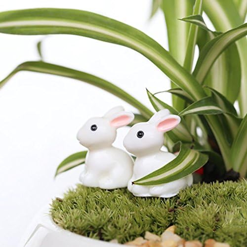 New/fashion 2Pcs Miniature Fairy Garden Rabbit Figurine Dollhouse Ornament