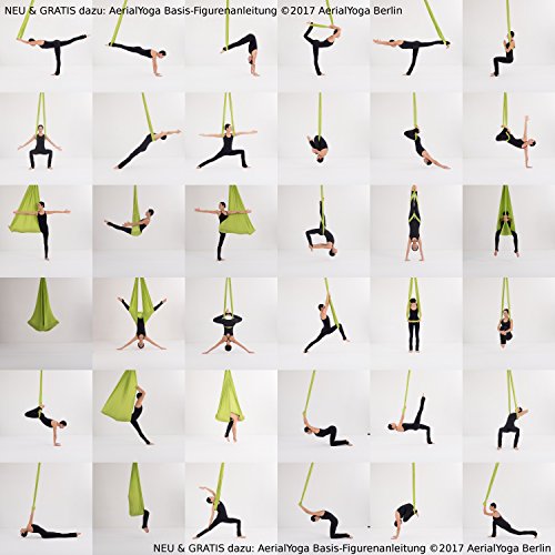 Aerial-Yoga-Tuch im Set inkl. Zubehör für Yoga, Fitness, Pilates, Wellness – Originalhersteller, sicherheitsgeprüft – in 32 Farben - 2