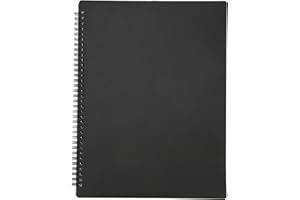 EUJGOOV Teczka na nuty oprawiona spiralnie, dwustronna teczka, plastikowa, zapisywalna strona, teczka na taśmę, organizer do muzyki, A4, 2 strony, 20 arkuszy (FB-02)