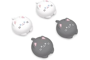 PlayVital Joystick Caps für PS5,Stick Aufsätze für PS4,Kappen für Xbox Series X&S,Thumbstick Schutzkappen Zubehör für Xbox One,Analog Stick Kappen für Switch Pro Controller-Süße Kitty