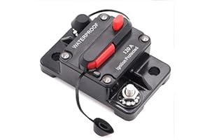 MOTTDAM Schutzschalter 50-300A,DC12-48V Sicherungshalter Wasserdicht,Auto Leistungsschutzschalter mit Manueller Reset,Kfz Sicherung für Motor Auto Marine Boat Stereo Audio(120A)