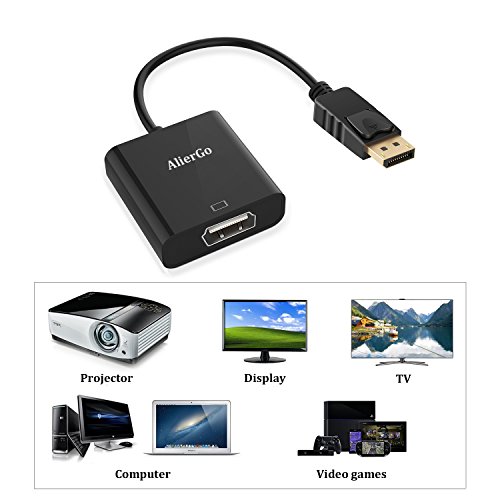[DP auf HDMI Adapter] AlierGo Full HD 1080P Vergoldete Displayport auf HDMI Adapter Ideal für PC/MAC/ PC-Grafikkarten – HDMIMonitor / HDTV /UHD/Projektor - 4