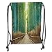 Produktbild Trsdshorts Drawstring Backpacks Bags,Bamboo Forest in Japan,Panoramic View of Historic Landscape Park Decorative, Soft Satin,5 Liter Capacity,Adjustable String Closure,The Stylish Bag for Eve