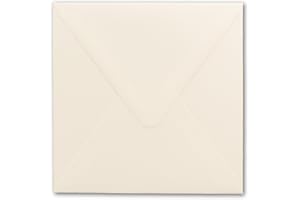 ‎NEUSER PAPIER Briefumschläge Quadratisch 15 x 15 cm - Creme-Weiß - 25 Stück - Für ganz besondere Anlässe - 120 g/m² - Nassklebung