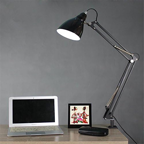 Modern LED Desk Lamp Metal Swing Arm Clip On Large Table Lamp For Office Bedroom Study Reading With Button Switch , XL