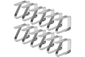 XREE Pinzas Sujeta Manteles, 12 Piezas Clips de Mantel de Acero Inoxidable Pinza Mantel Exterior para el Hogar Reunión Boda Festival Mesas de Fiesta (5 x 4cm)