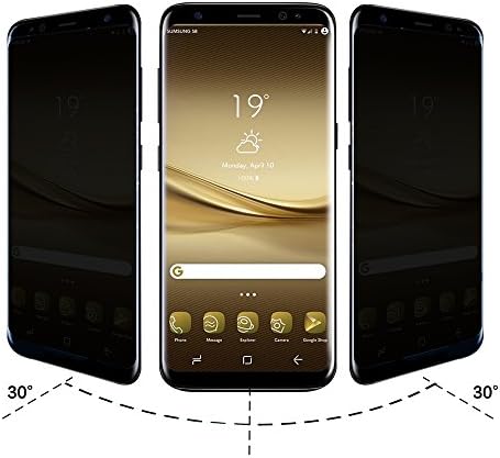 Everlife Shop High Quality Mobile Phone Tempered Glass Film 3D Curved Full Cover Anti-spy Screen Protector for Samsung Galaxy S8 Plus Transparent Black