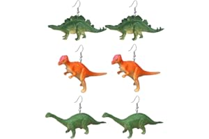 Borsgye 3 Pairs Dinosaur Dangle Earrings Cute Weird Cartoon Resin Drop Earrings Exquisite Punk 3D Dragon Earrings Eye-Catching Hook Earring for Women Girl Funny Jewelry Creative Gift - Style 5