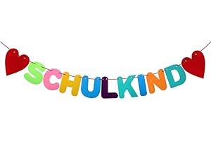VINFUTUR Schulkind Banner Girlande Filz Schuleinführung Girlande Schulanfang Einschulung Schulstart Deko für Jungen und Mädchen Einschulungsparty Hänge Deko
