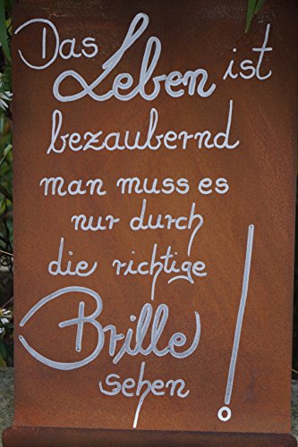 Edelrost Tafel Das Leben ist bezaubernd… Spruchtafel Handarbeit Wandschmuck Garten Schild Dekoration - 2