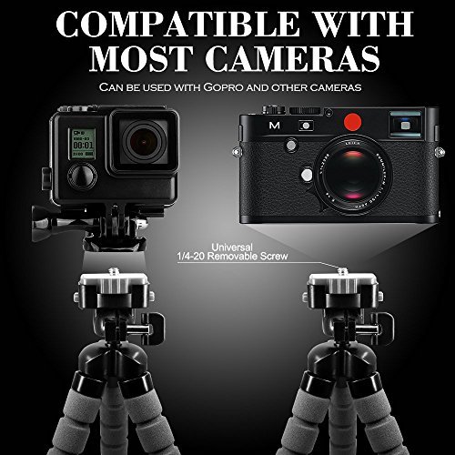 Senhai professionale lungo Forte ingrandita flessibile Light Weight 25,5 centimetri Treppiede per Smartphone, GoPro, webcam puÃ² essere montata su superfici irregolari, rami degli alberi, pali ecc (grigio)