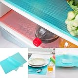【Bricolaje y uso amplio】 Estera de 8 colores diferentes para diferentes tipos de alimentos, tamaño: 17.7 pulgadas x 11.4 pulgadas, se puede cortar para adaptarse a su tamaño necesario. No solo para cajones de refrigeradores, sino también para armarios, mesas, armarios, cocinas, oficinas.