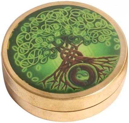 Pill Box / Small Trinket Box - TREE of LIFE Design - CELTIC KNOTWORK Design - 4.5cm