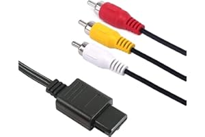 SMALLYIN 1.8m N64 AV Cable, 6amLifestyle Premium Composite RCA TV AV Display Cable Lead Compatible with N64, Gamecube and SNES (Black)