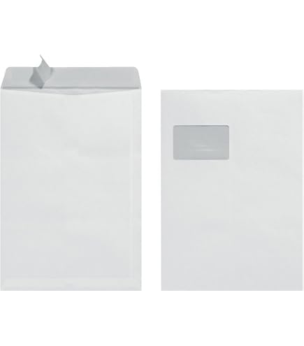 Enveloppes C5 Recyclées Herlitz - Lot De 10 - Avec Fenêtre Et Patte Autocollante - Certifié Ange Bleu