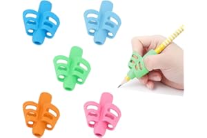 MEETTIKEY 5 pezzi guida dito scrittura bambino aiuto scrittura guida dito impugnatura ergonomica strumenti di correzione della postura per imparare a scrivere per matita per bambini studenti