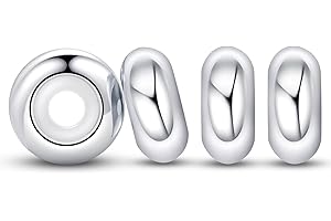 Ruaidhra Sterling Silver Charms Pendant, Cross Heart Flowers Clover Turtle Animal Charms for Bracelet Necklace, Versatile Charm Clip Stopper Bead Charms for Women