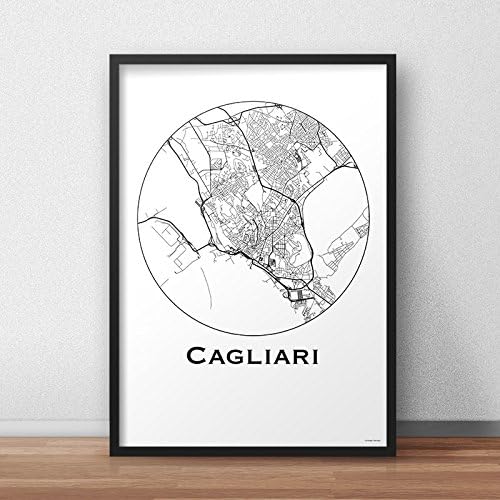 Poster Cagliari Italy Minimalist Map - City Map Art of Cagliari Poster - Wall Art Gift - Travel Map - Print
