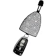 CGEAMDY Universal Car Key Case, Multifunctional Keys Chain Smart Key Holder Protection Universal, Car Key Holder PU Leather Keychain Bag Wallet with Rhinestones Car Interior Decoration(White)