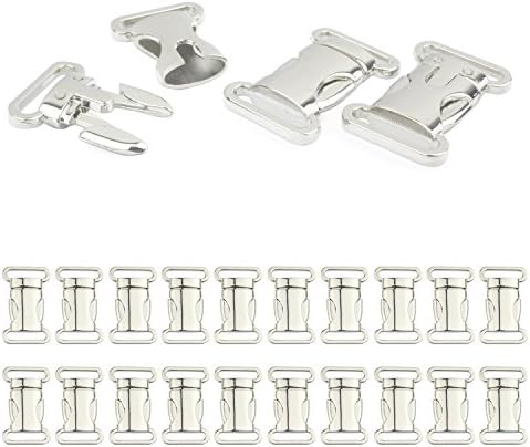 Grenhaven 3/4” chromed Bucklet Clip Fasteners for Paracord Straps, Drawstrings, Braiding Necklaces for Cats & Dogs - Set of 20